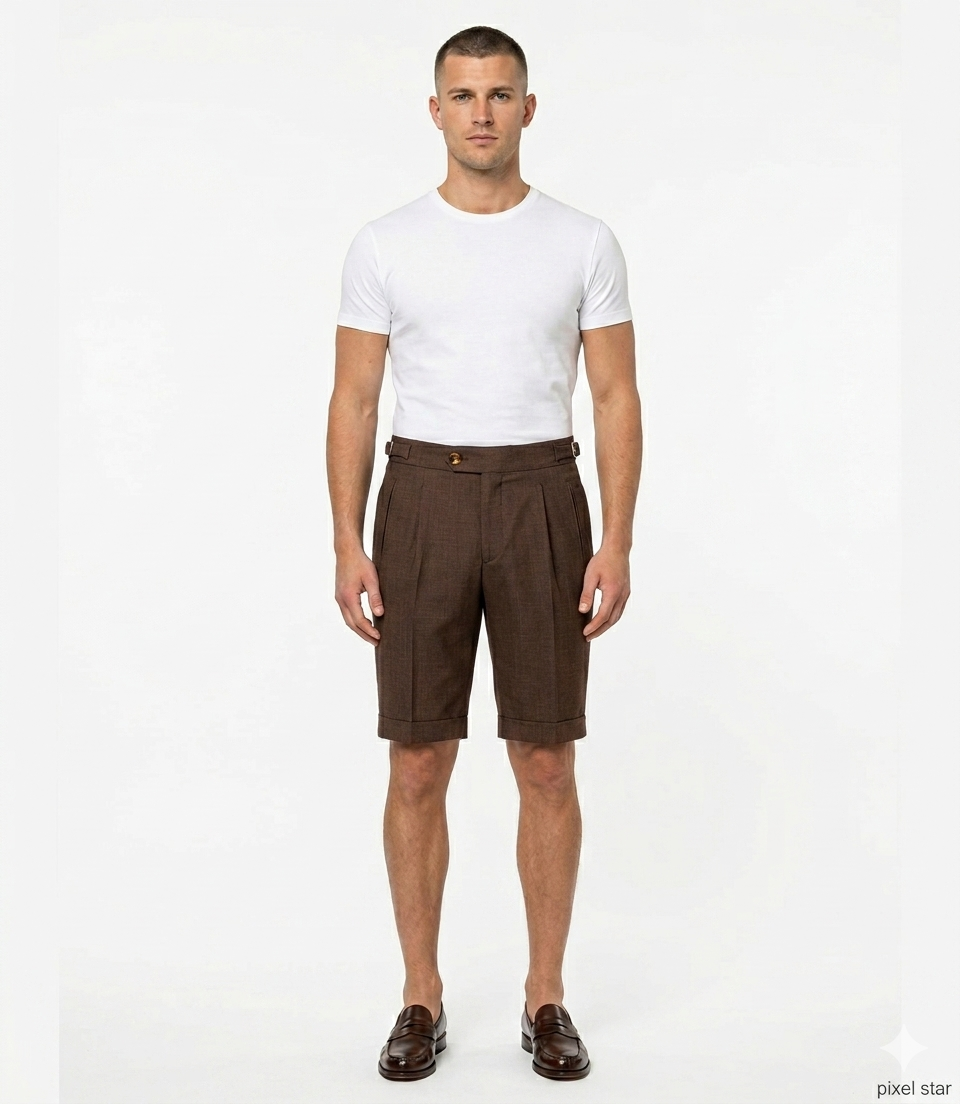 Berwich Bermuda da Uomo - Brown - Pu19retrogurkhashortvb101