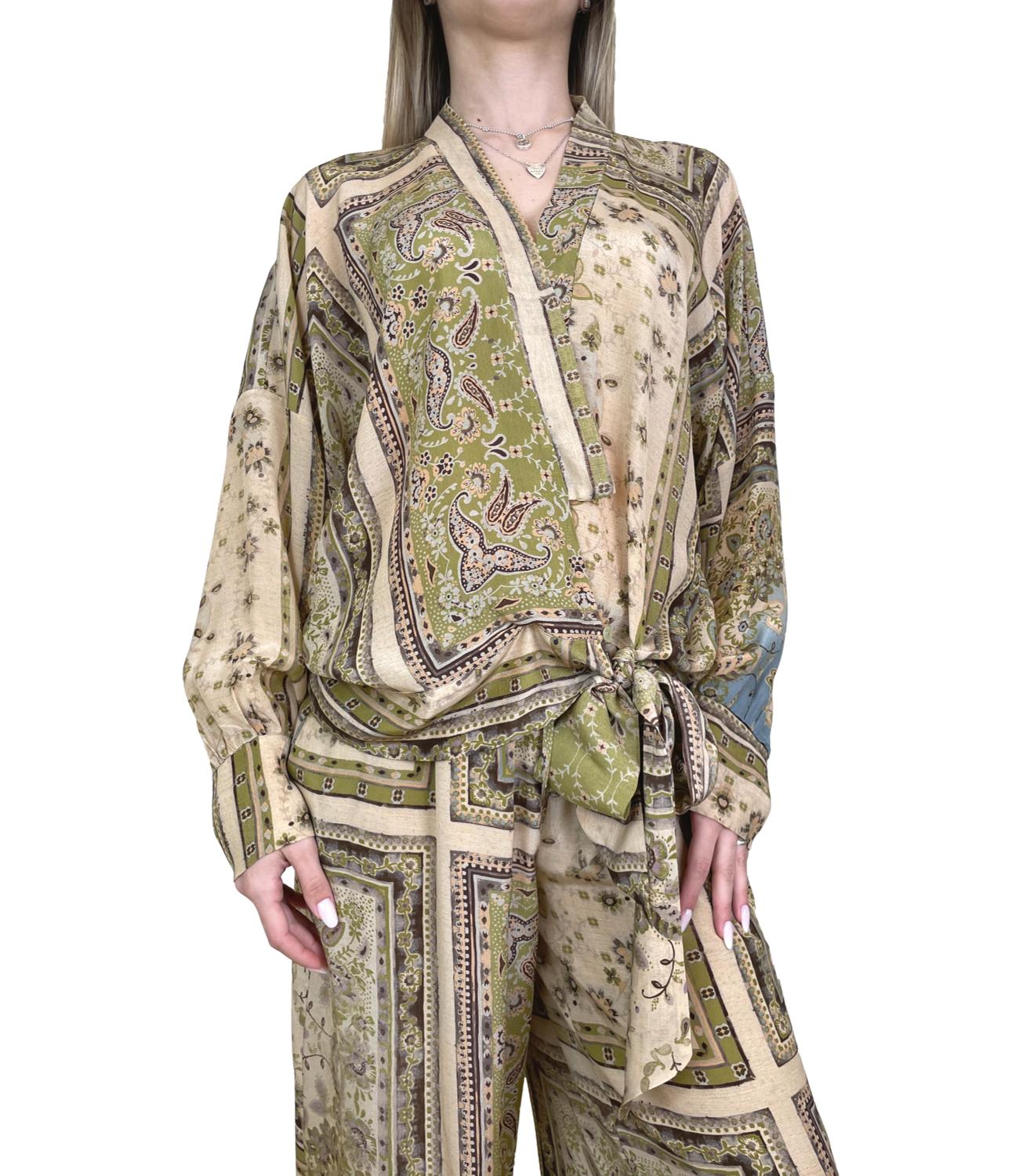 Dixie Camicia Fantasia Verde Donna