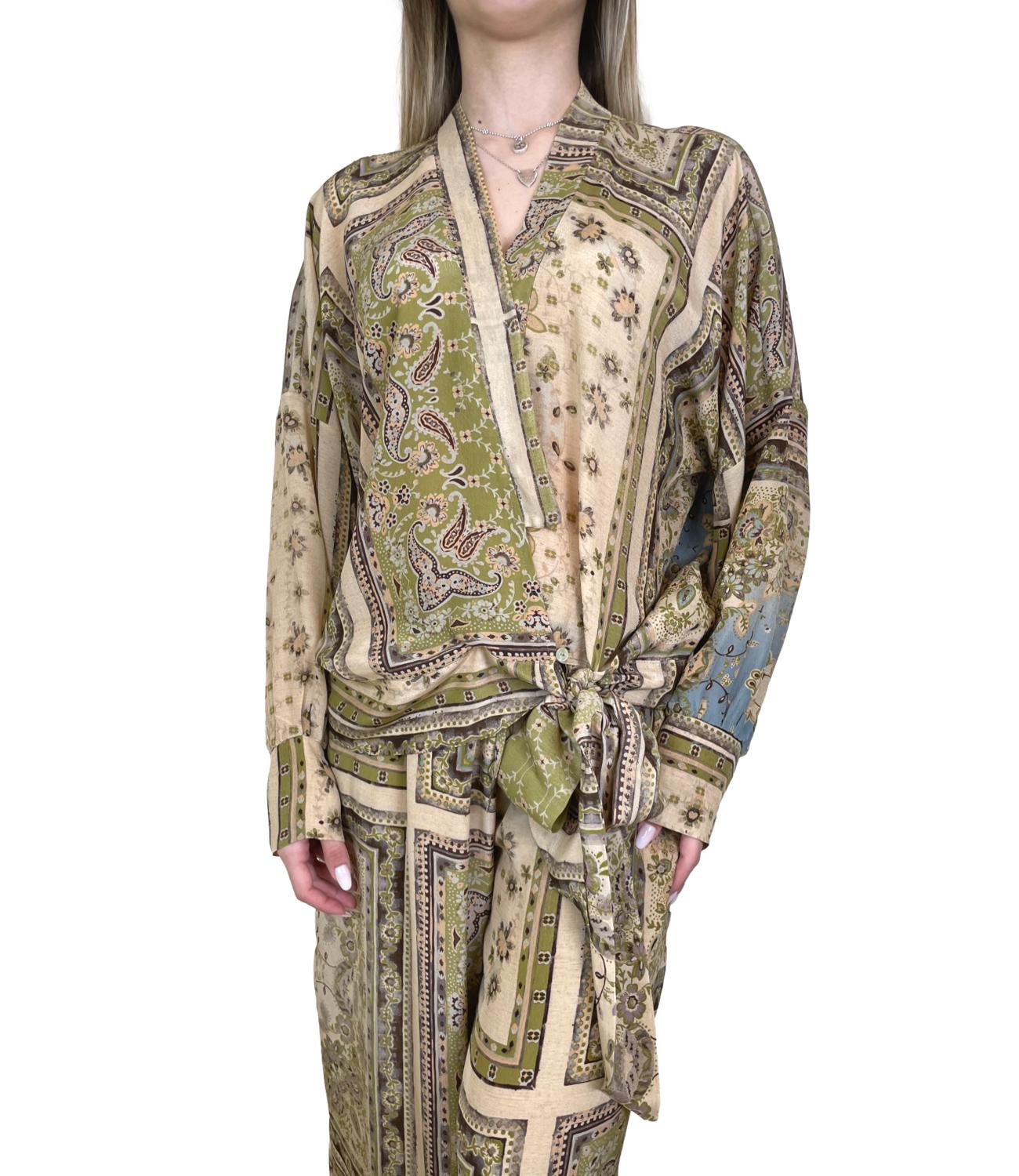 Dixie Camicia Fantasia Verde Donna