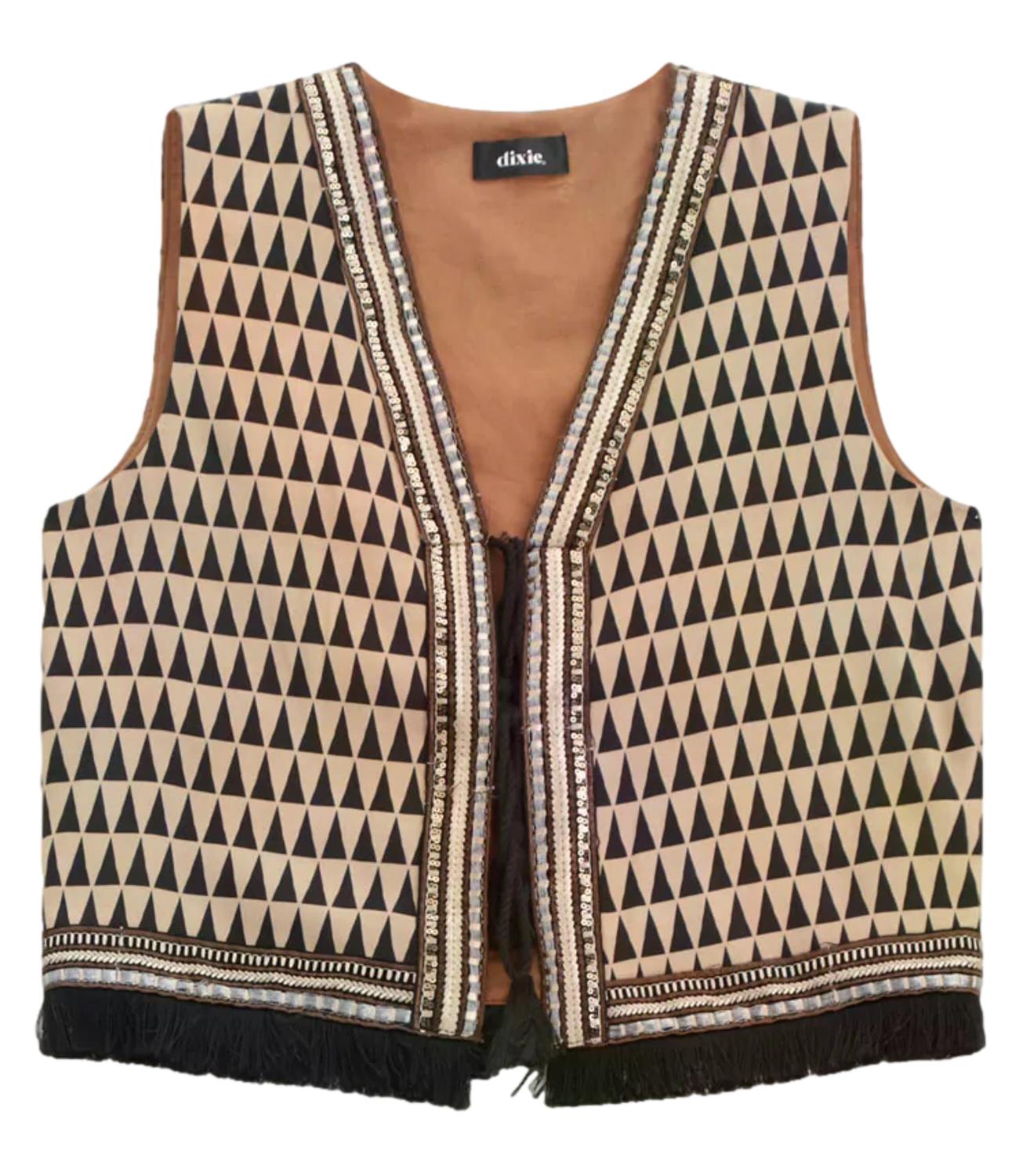 Dixie Gilet Beige/Nero Donna