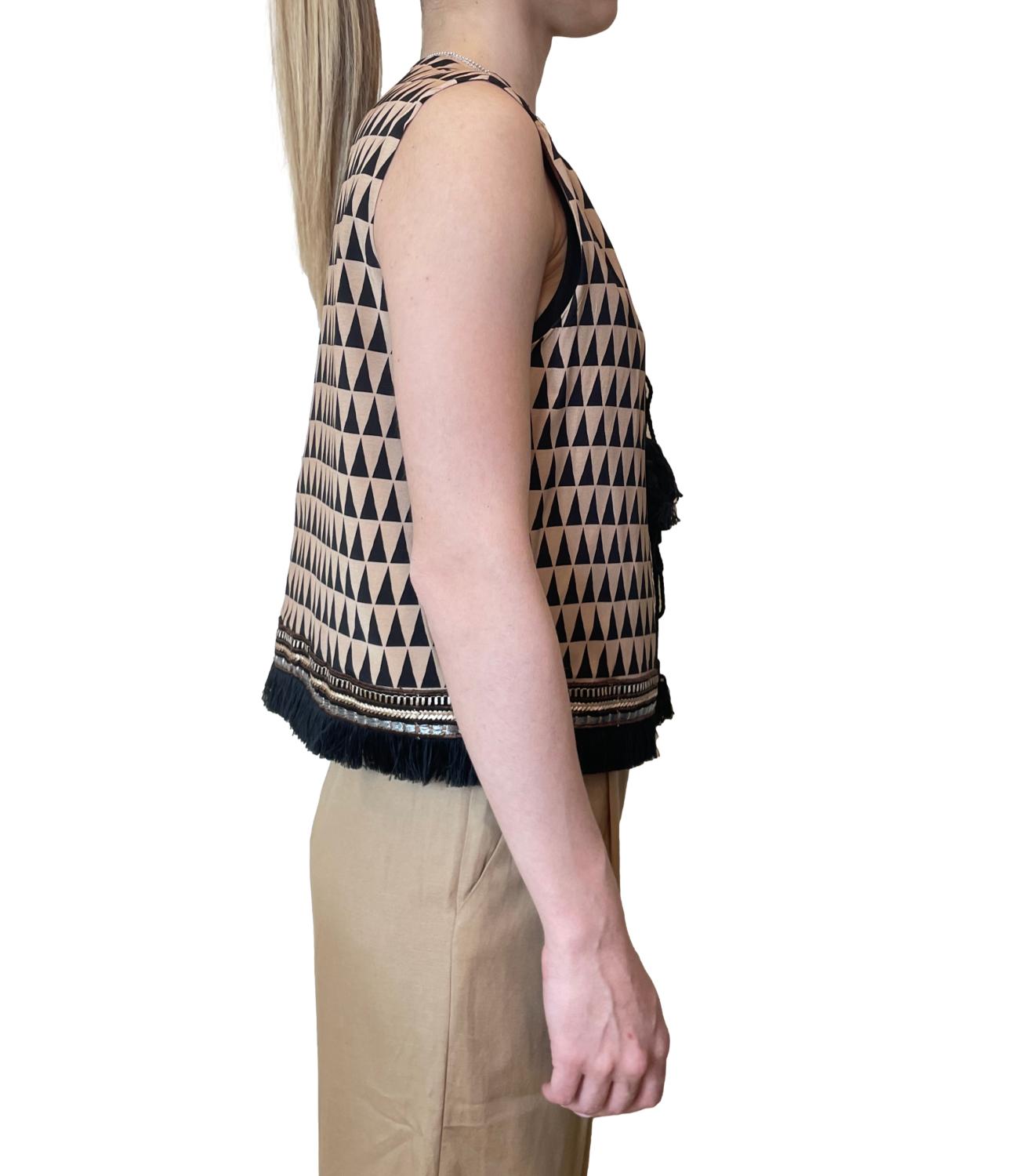 Dixie Gilet Beige/Nero Donna