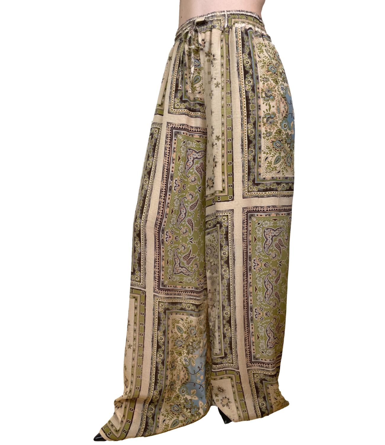 Dixie Pantalone Fantasia Verde Donna