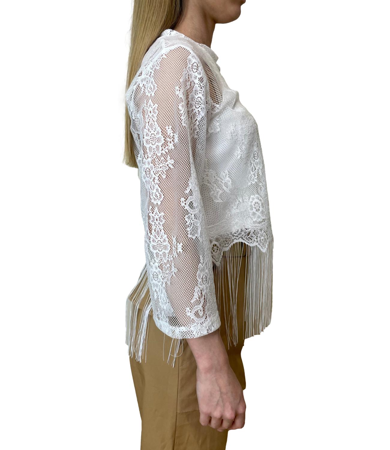 Dixie T-shirt Frange Bianco Donna