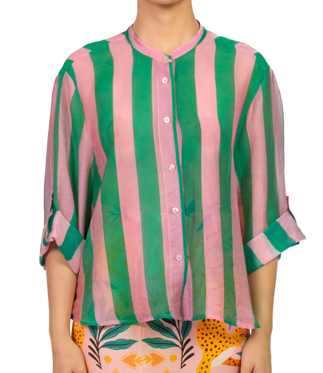 Have One Camicia da Donna - Riga Rosa/verde - CvS-Q422