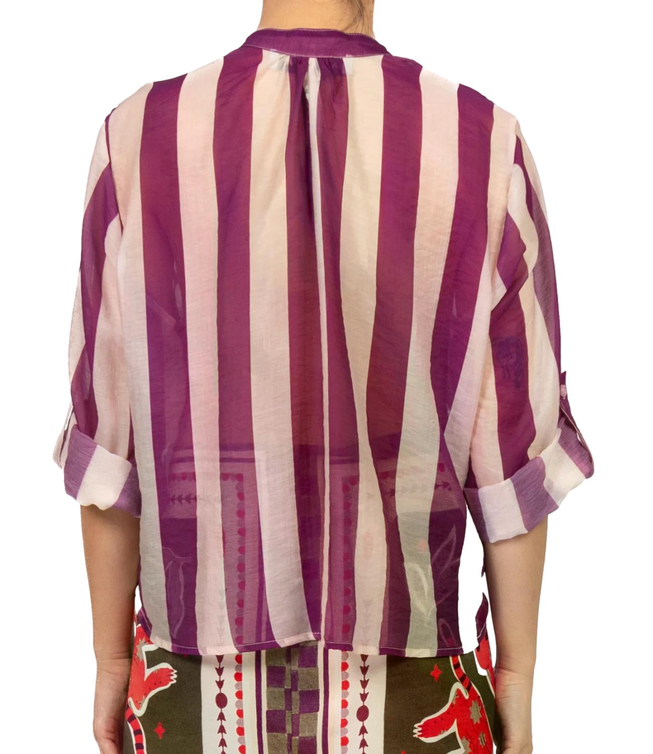 Have One Camicia da Donna - Riga Burro/viola - CvS-Q422