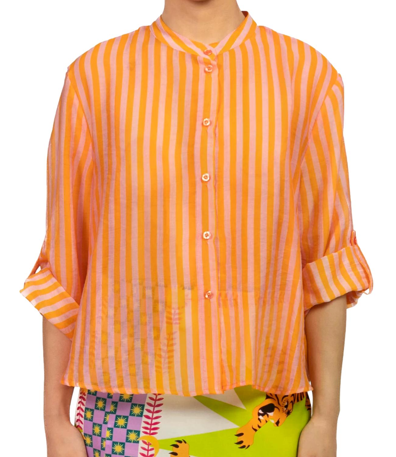Have One Camicia da Donna - Riga Arancio/rosa - CvS-Q423