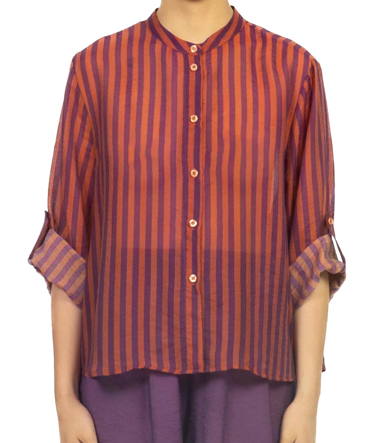 Have One Camicia da Donna - Riga Arancio/viola - CvS-Q423