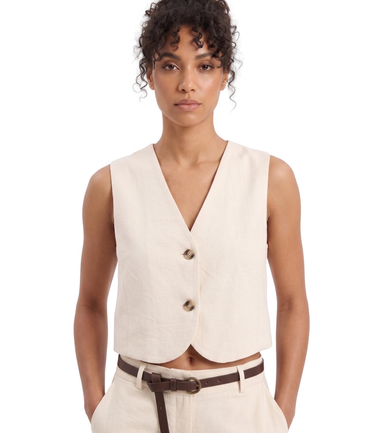 Have One Gilet da Donna - Beige - LiA-Q044
