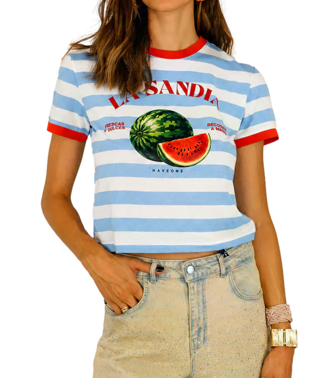 Have One T-Shirt da Donna - Latte/cielo - TsH-Q248