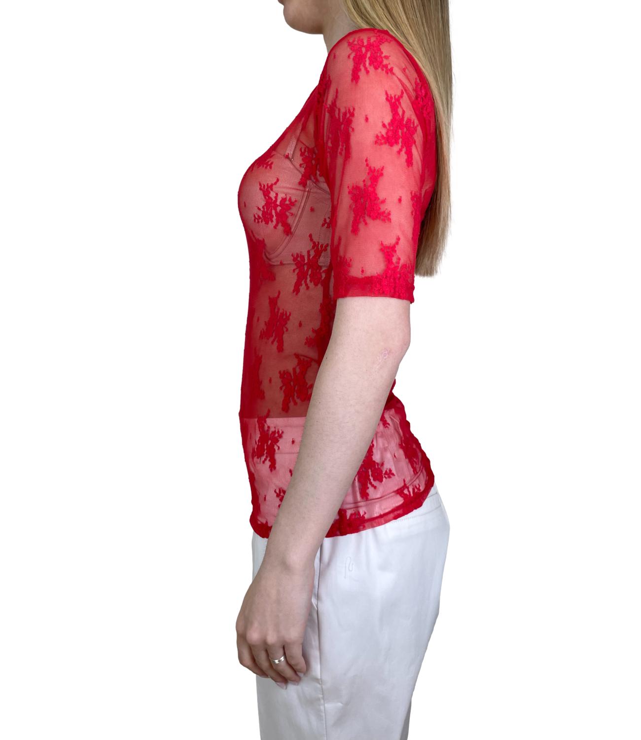 Imperial T-shirt Pizzo Rosso Donna