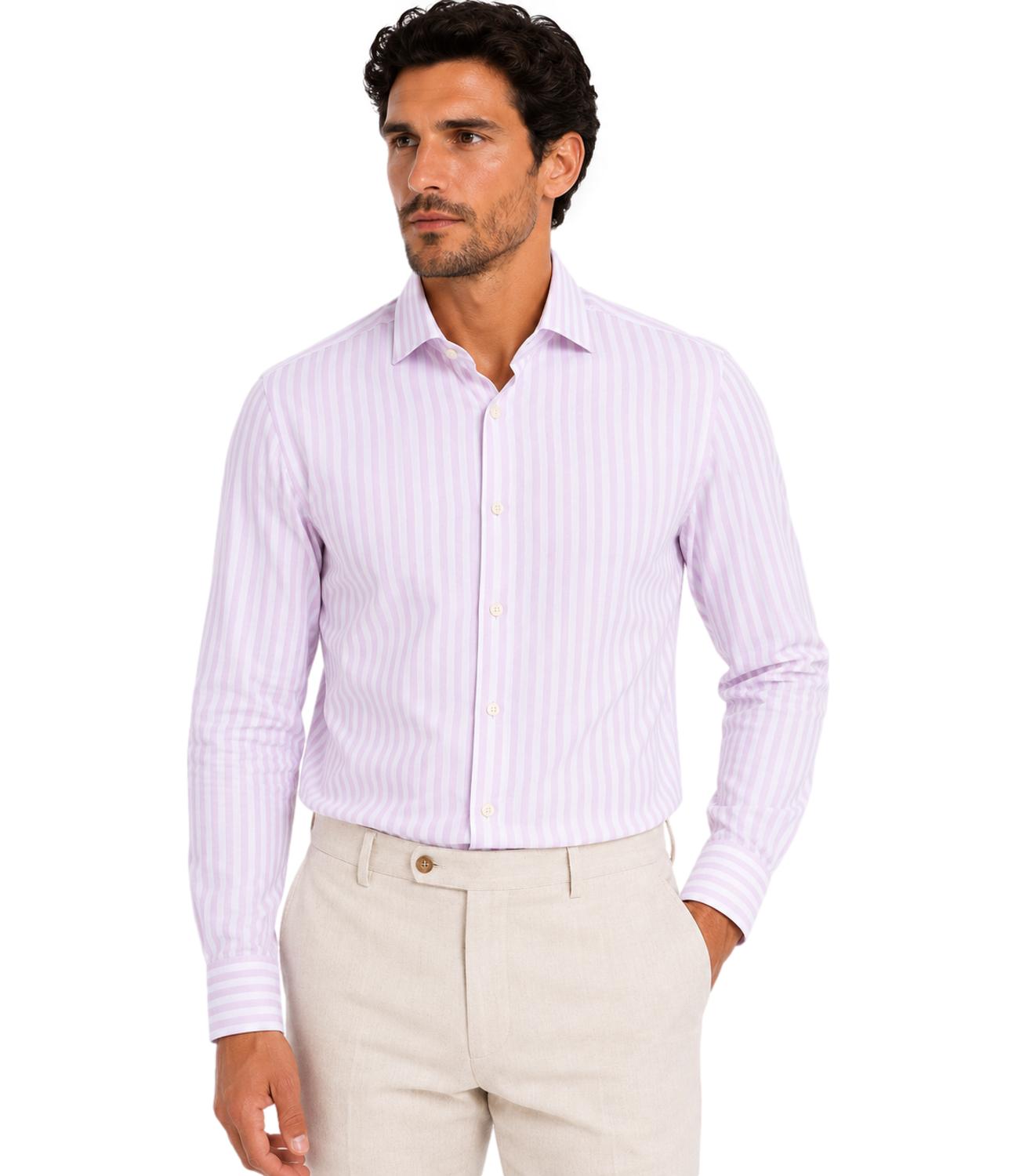Impure Camicia lino e cotone da Uomo - Pink Stripe - Im26sssm Riley365