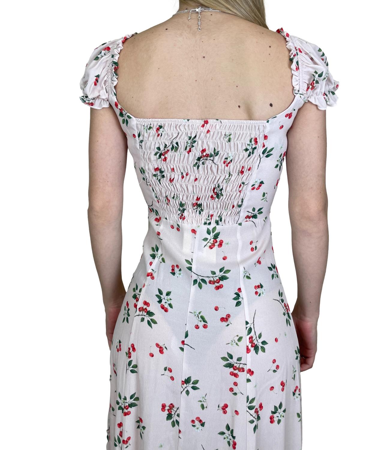 Kontatto Abito Lungo Ciliegie Rosa Donna