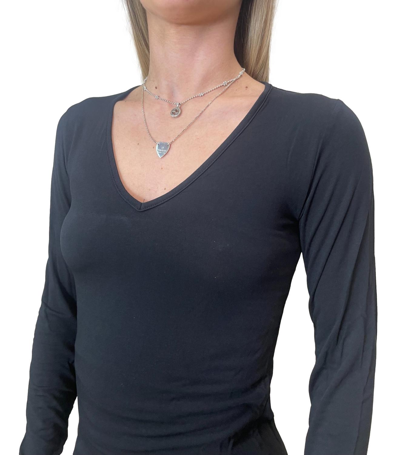 Kontatto Maglia Second Skin Nero Donna