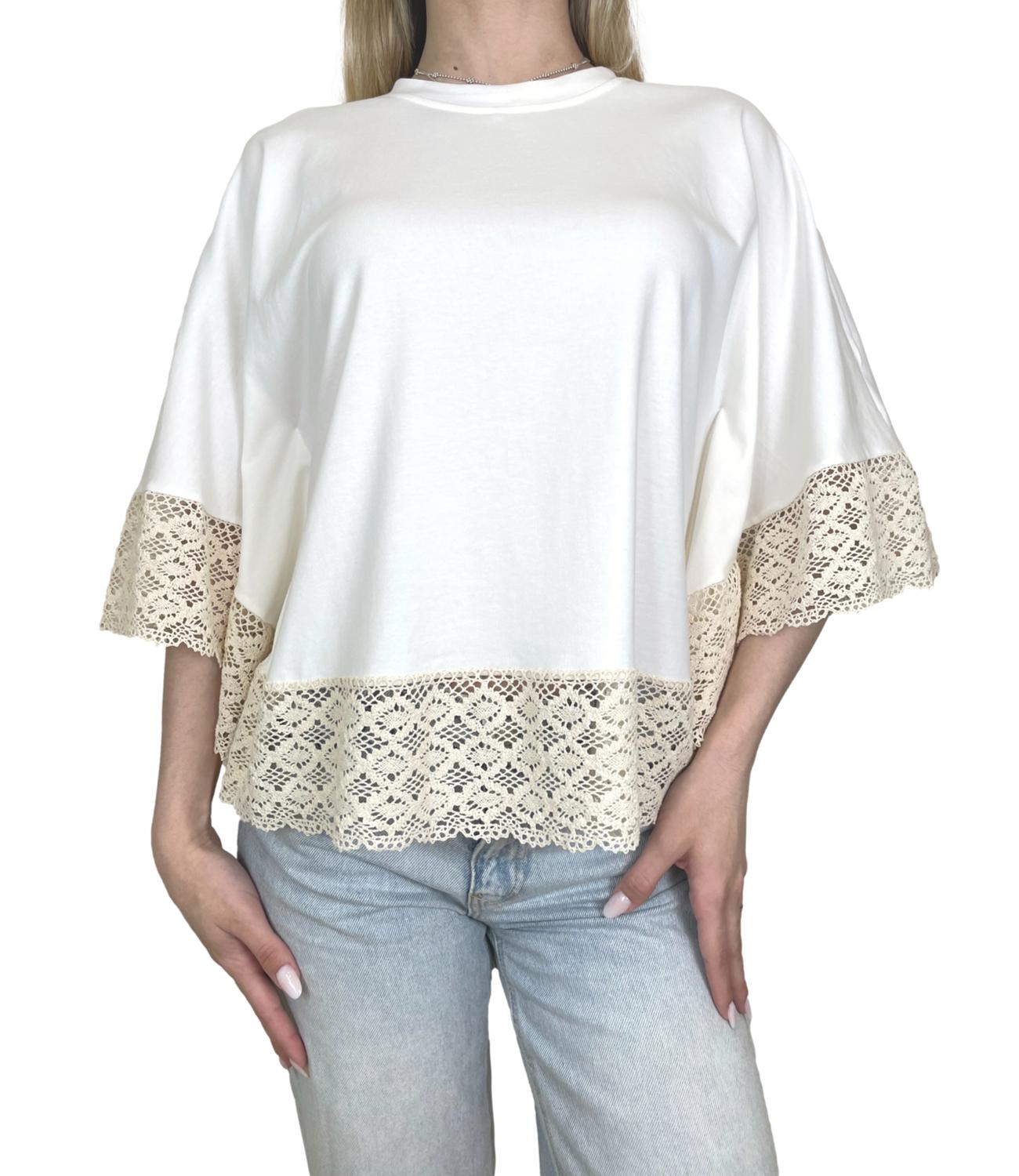 Kontatto T-Shirt da Donna - Panna - Nh471n