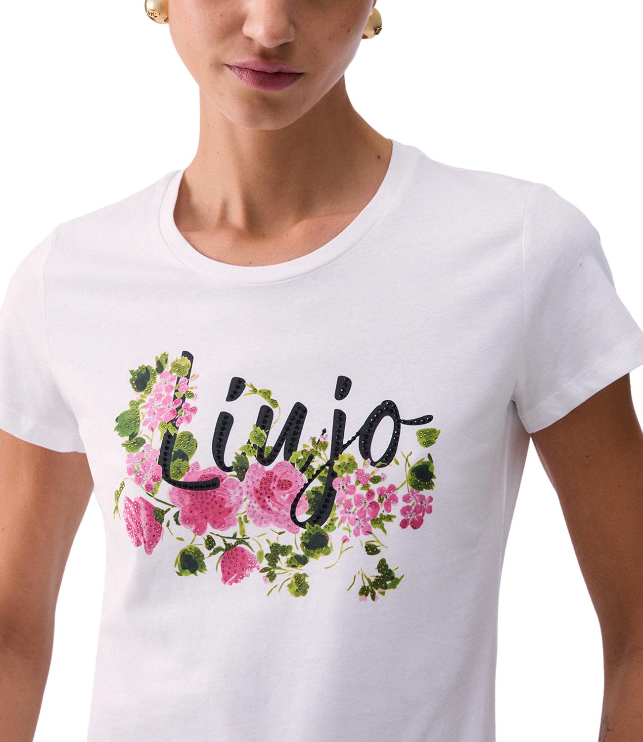 Liu jo T-Shirt da Donna - Bco Liujo Naive Rose - Wa6493js923