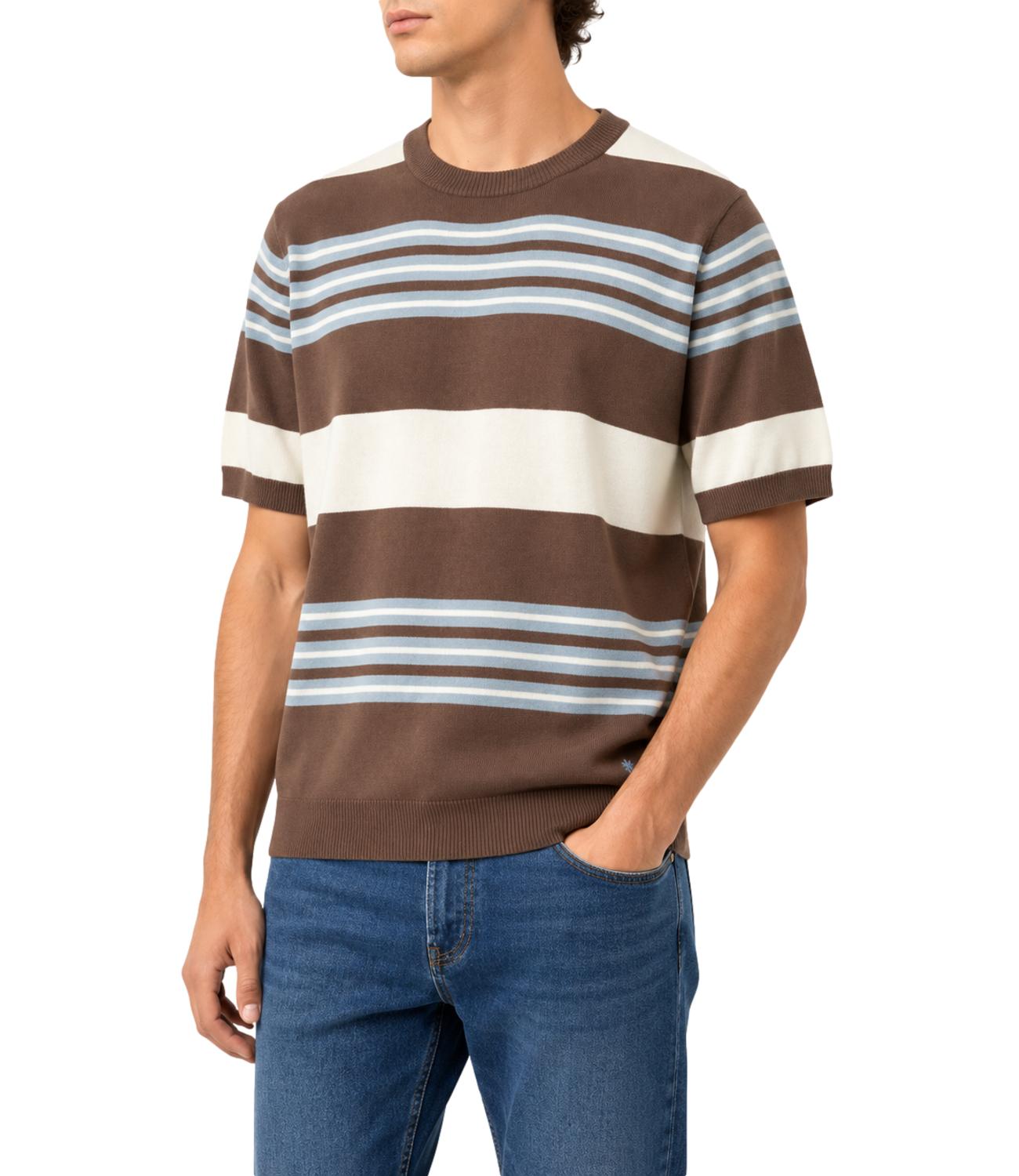 Manuel Ritz T-Shirt da Uomo - Marrone - 4032m516 263320