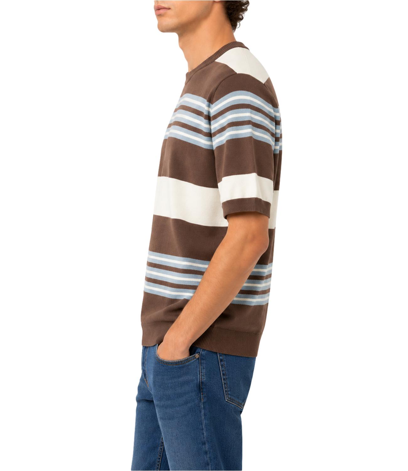 Manuel Ritz T-Shirt da Uomo - Marrone - 4032m516 263320