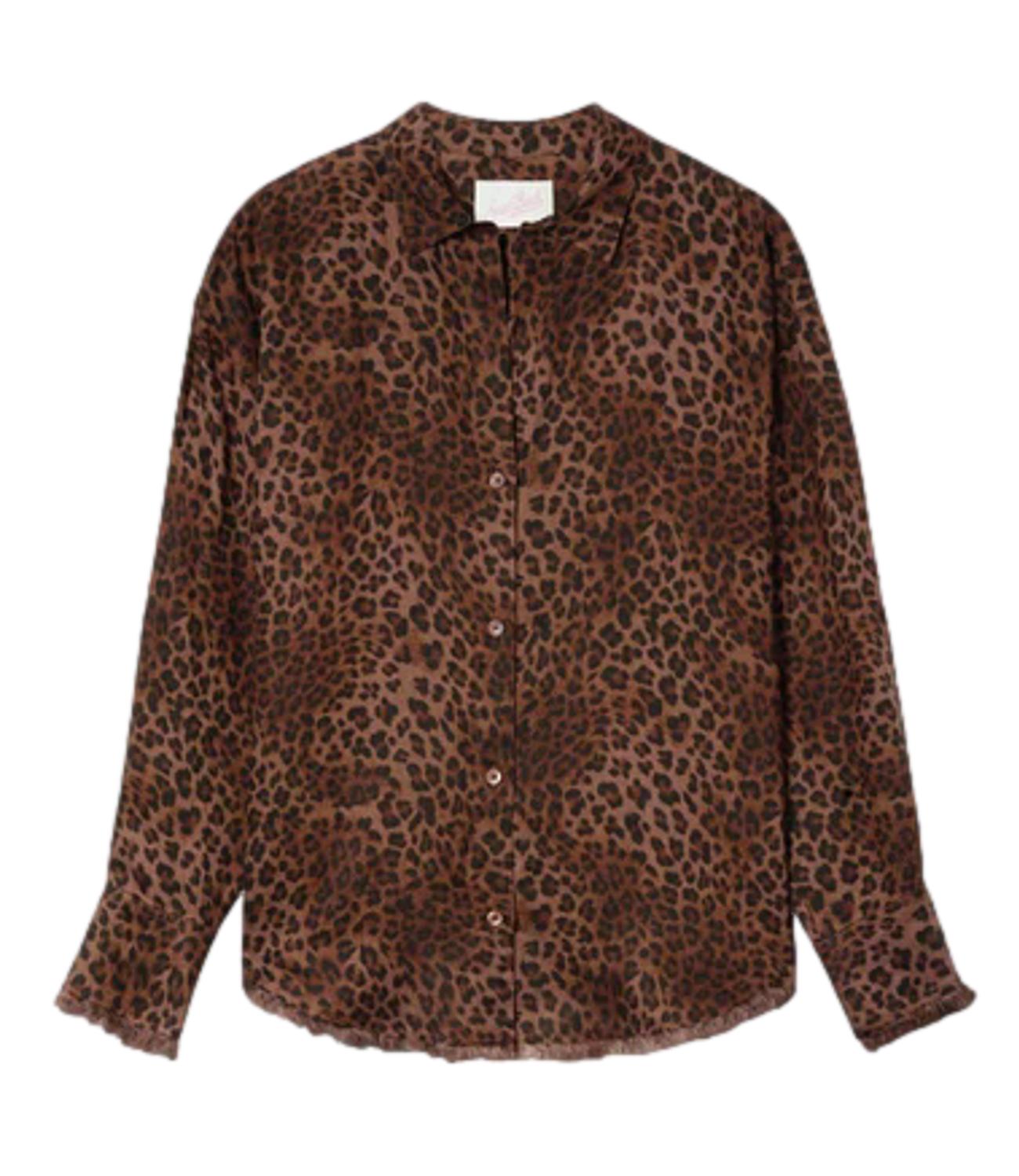 Mc2 Saint Barth Camicia da Donna - Linen Sand Leopard 19 Fringe - Cys0001