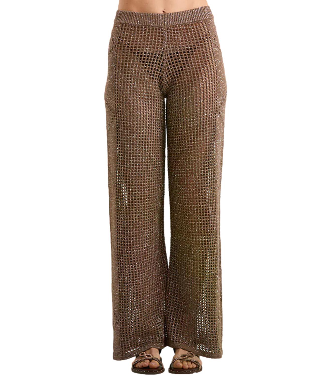 Mc2 Saint Barth Pantalone da Donna - Crochet Mesh Lurex 13l Nut - Elg0001