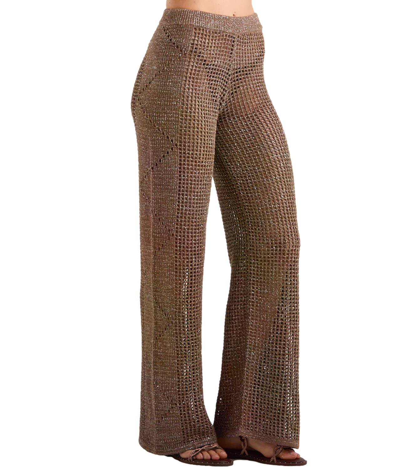 Mc2 Saint Barth Pantalone da Donna - Crochet Mesh Lurex 13l Nut - Elg0001