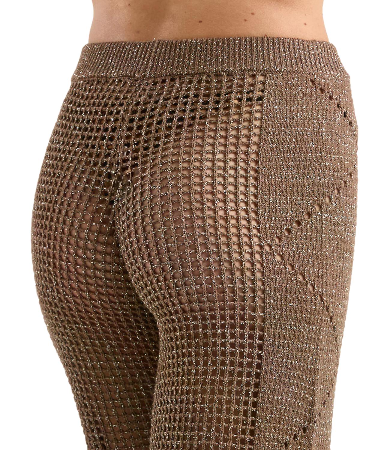 Mc2 Saint Barth Pantalone da Donna - Crochet Mesh Lurex 13l Nut - Elg0001