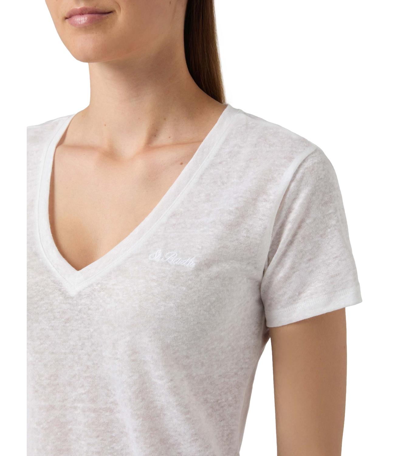 Tee donna bianca lino