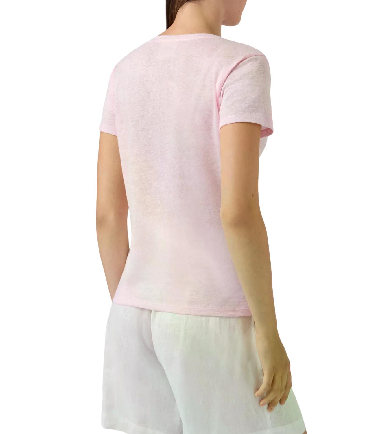 Tee donna rosa lino