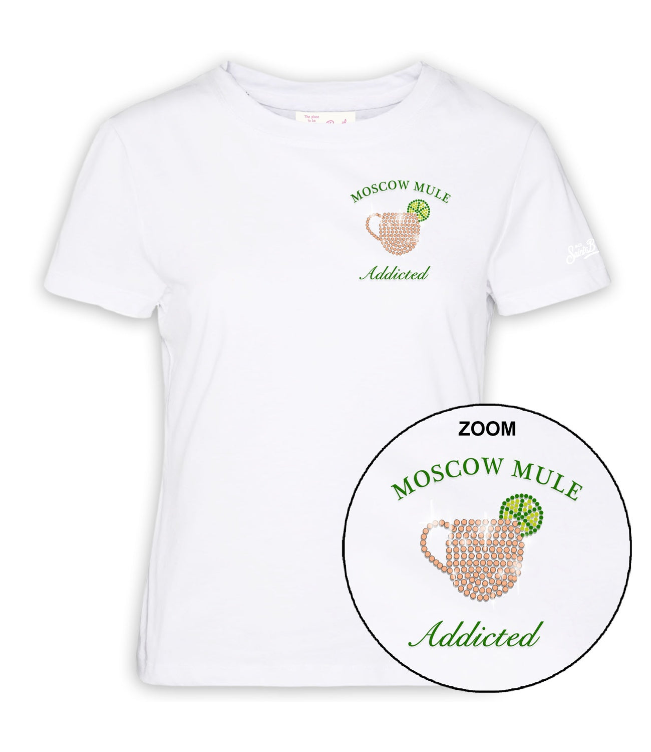 Mc2 Saint Barth T-Shirt da Donna - Moscow Mule Addicted 01n Stras - Emi0001