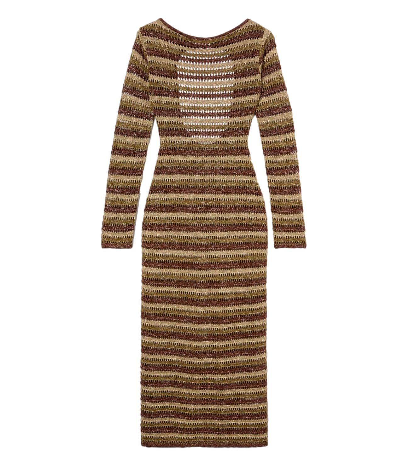 Mc2 Saint Barth Abito da Donna - Stripes Lurex Gold - Ryn0001