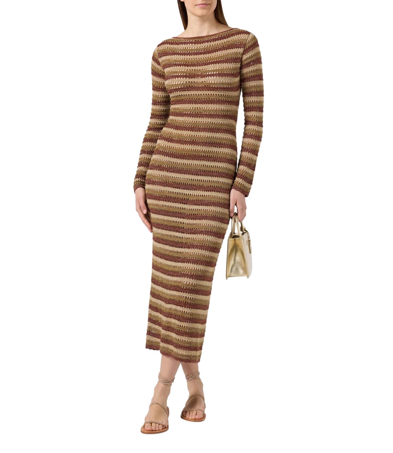 Mc2 Saint Barth Abito da Donna - Stripes Lurex Gold - Ryn0001