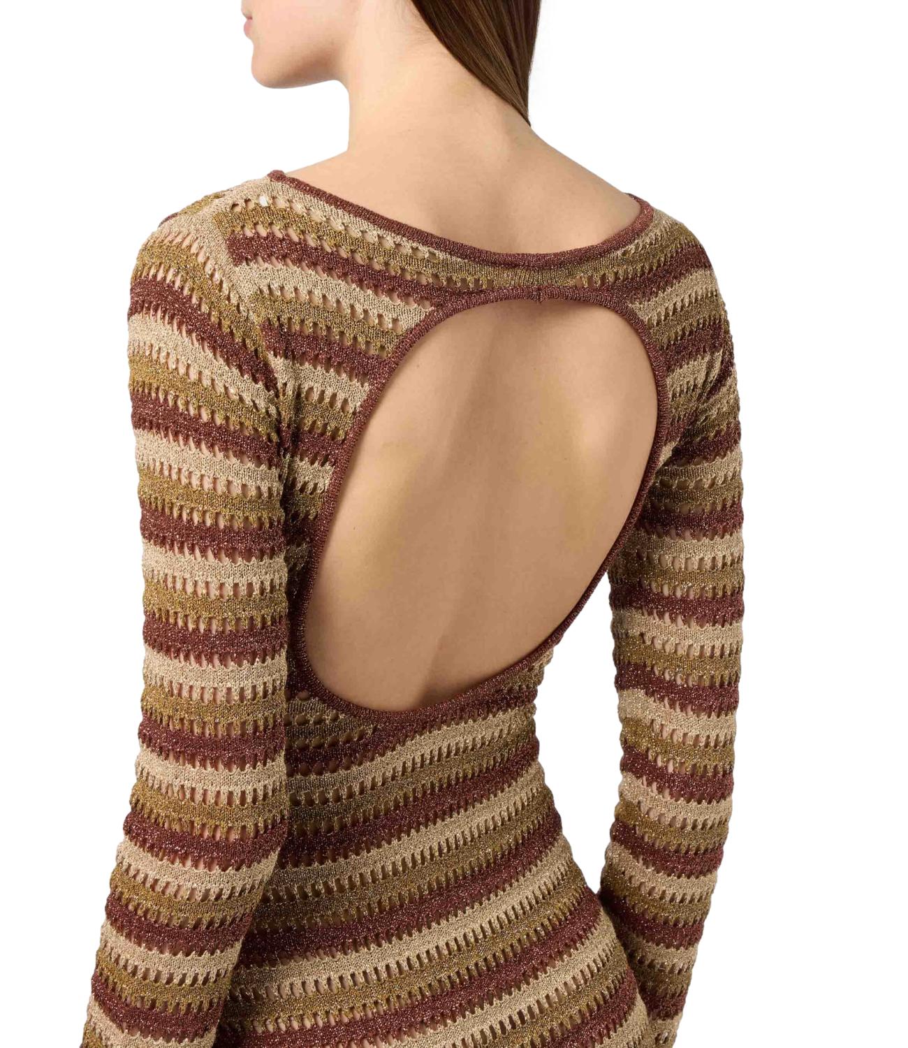 Mc2 Saint Barth Abito da Donna - Stripes Lurex Gold - Ryn0001