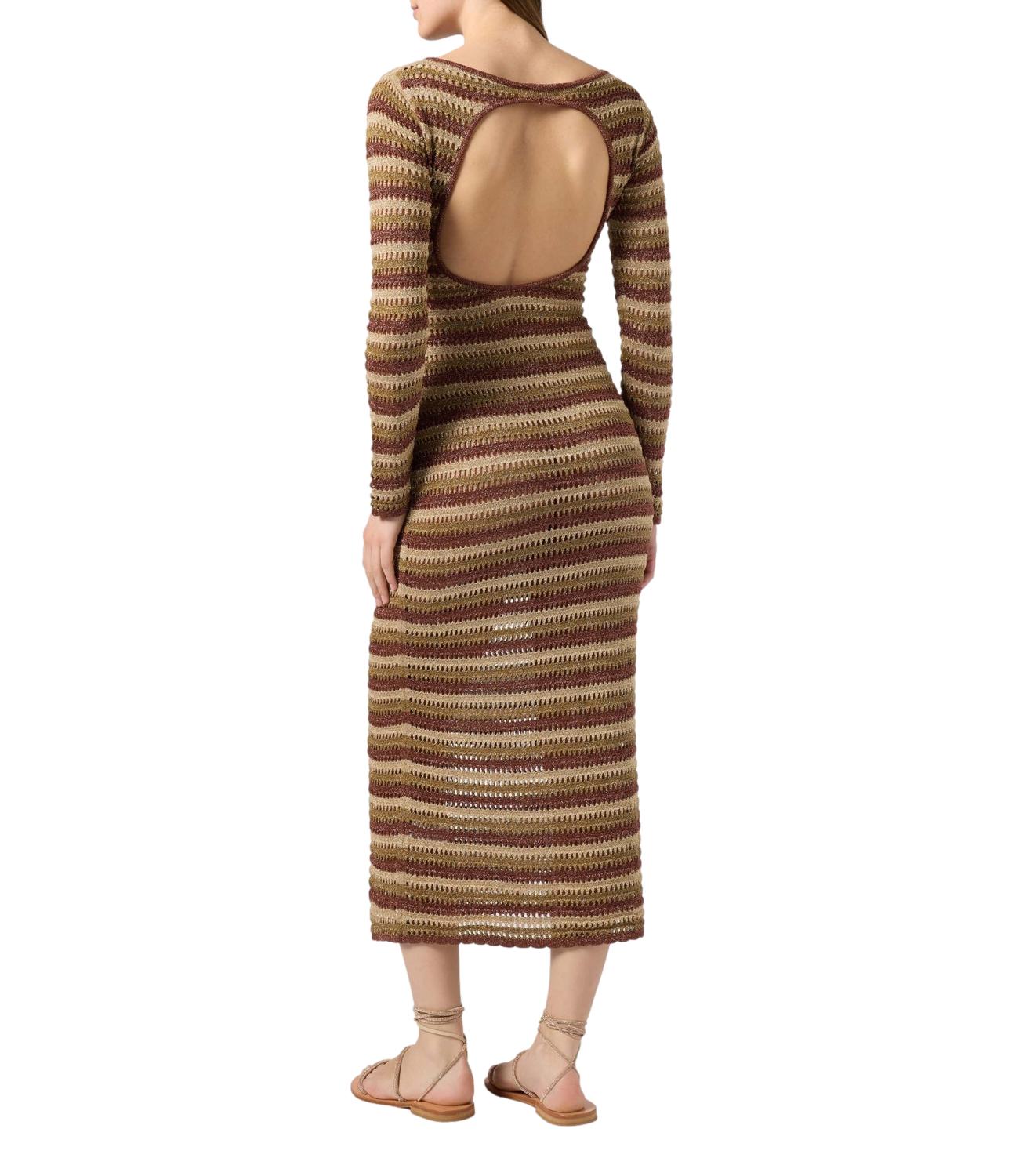 Mc2 Saint Barth Abito da Donna - Stripes Lurex Gold - Ryn0001
