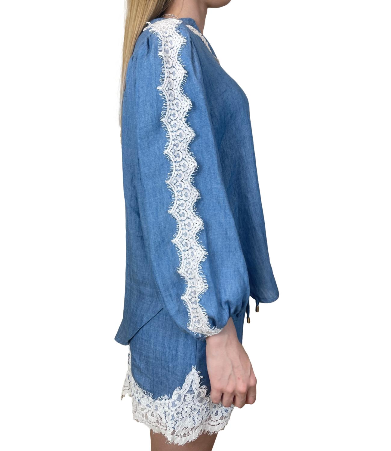 Motel Camicia Tencel Azzurro Donna