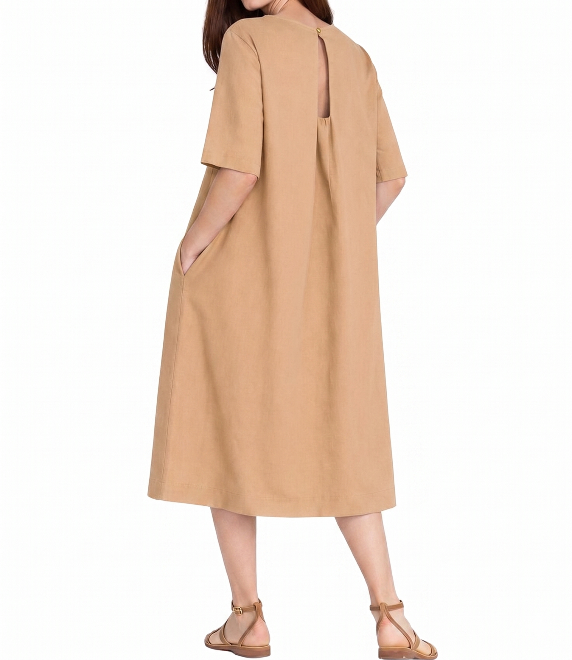 Myastreet Abito da Donna - Cammello - Ma28481-06