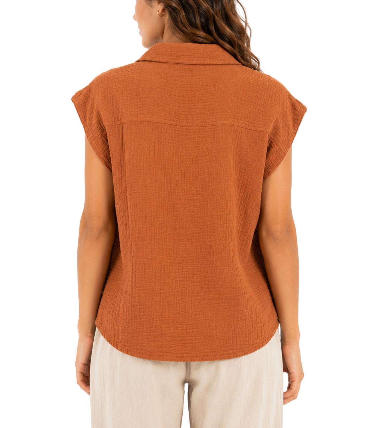 Philia Loft Camicia da Donna - Tabacco - D02n1051