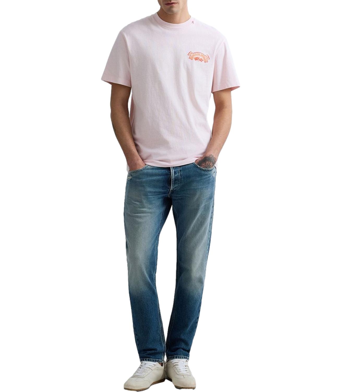 Replay T-Shirt da Uomo - Rosa - M3400.000.22662n