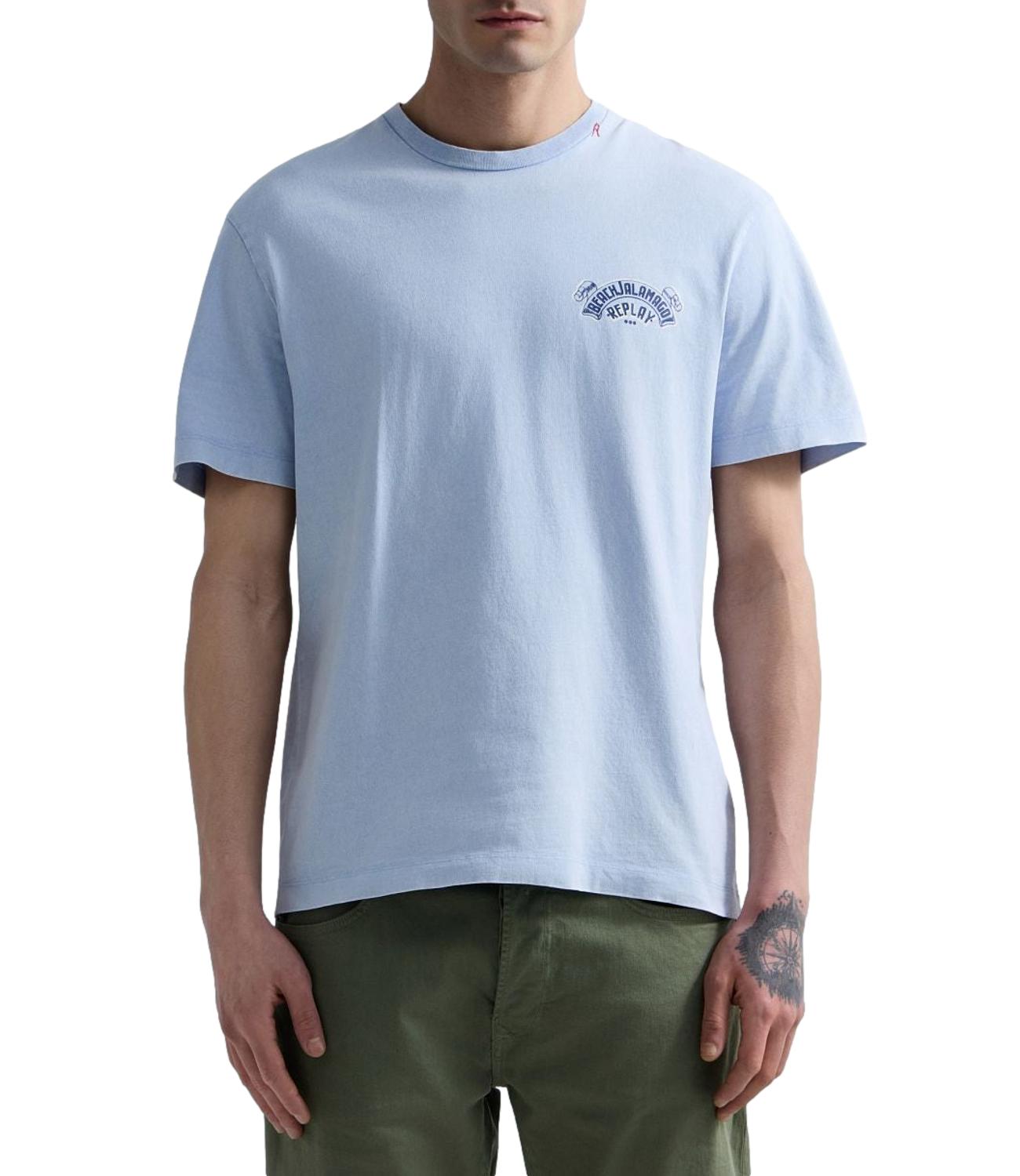 Replay T-Shirt da Uomo - Celeste - M3400.000.22662n
