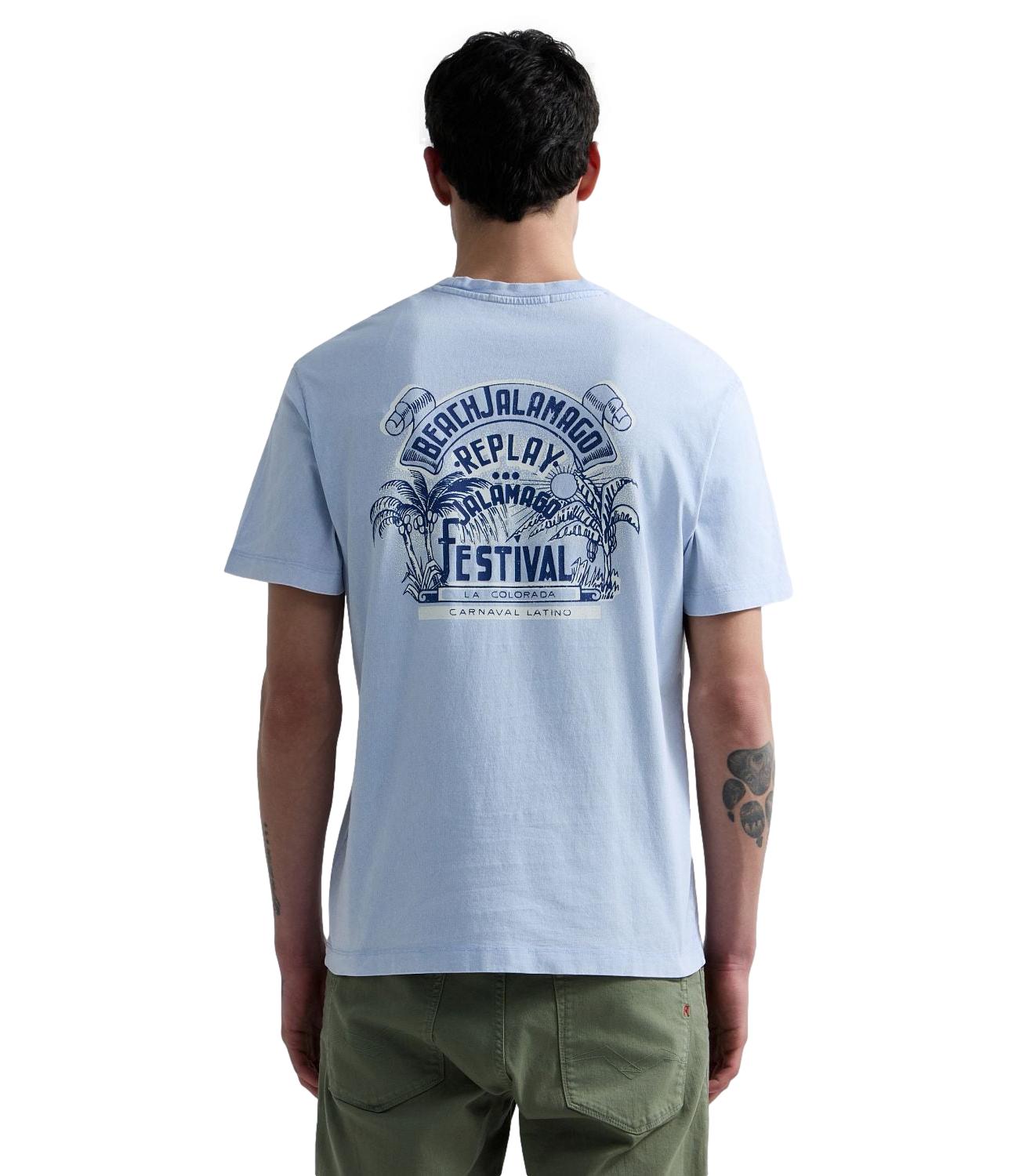 Replay T-Shirt da Uomo - Celeste - M3400.000.22662n