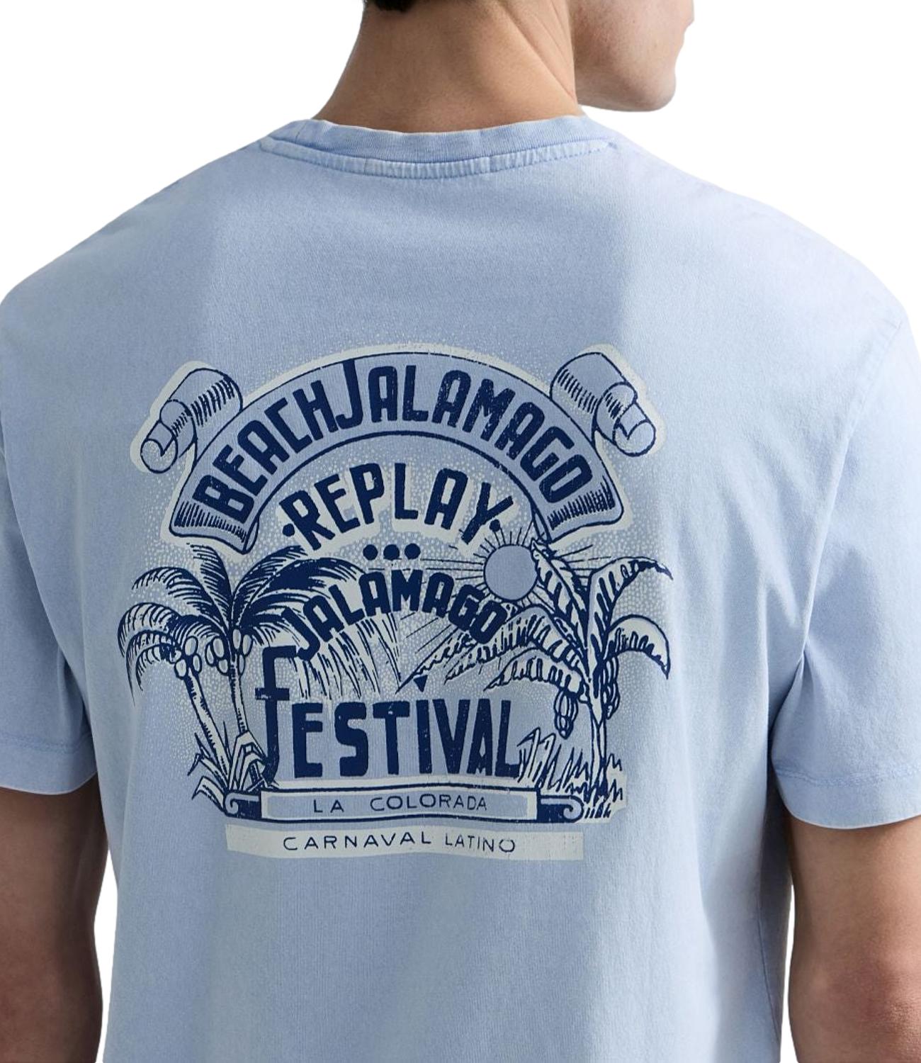 Replay T-Shirt da Uomo - Celeste - M3400.000.22662n