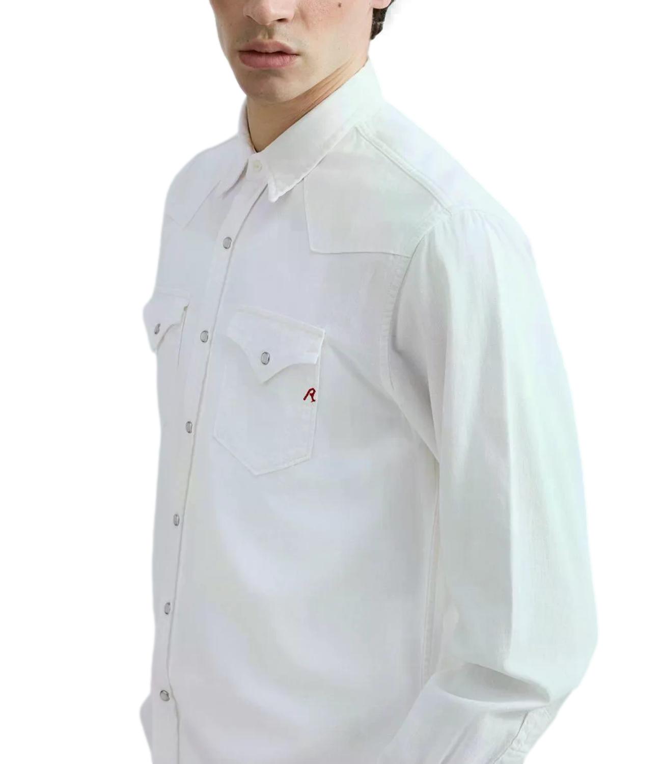 Replay Camicia jeans da Uomo - Bianco