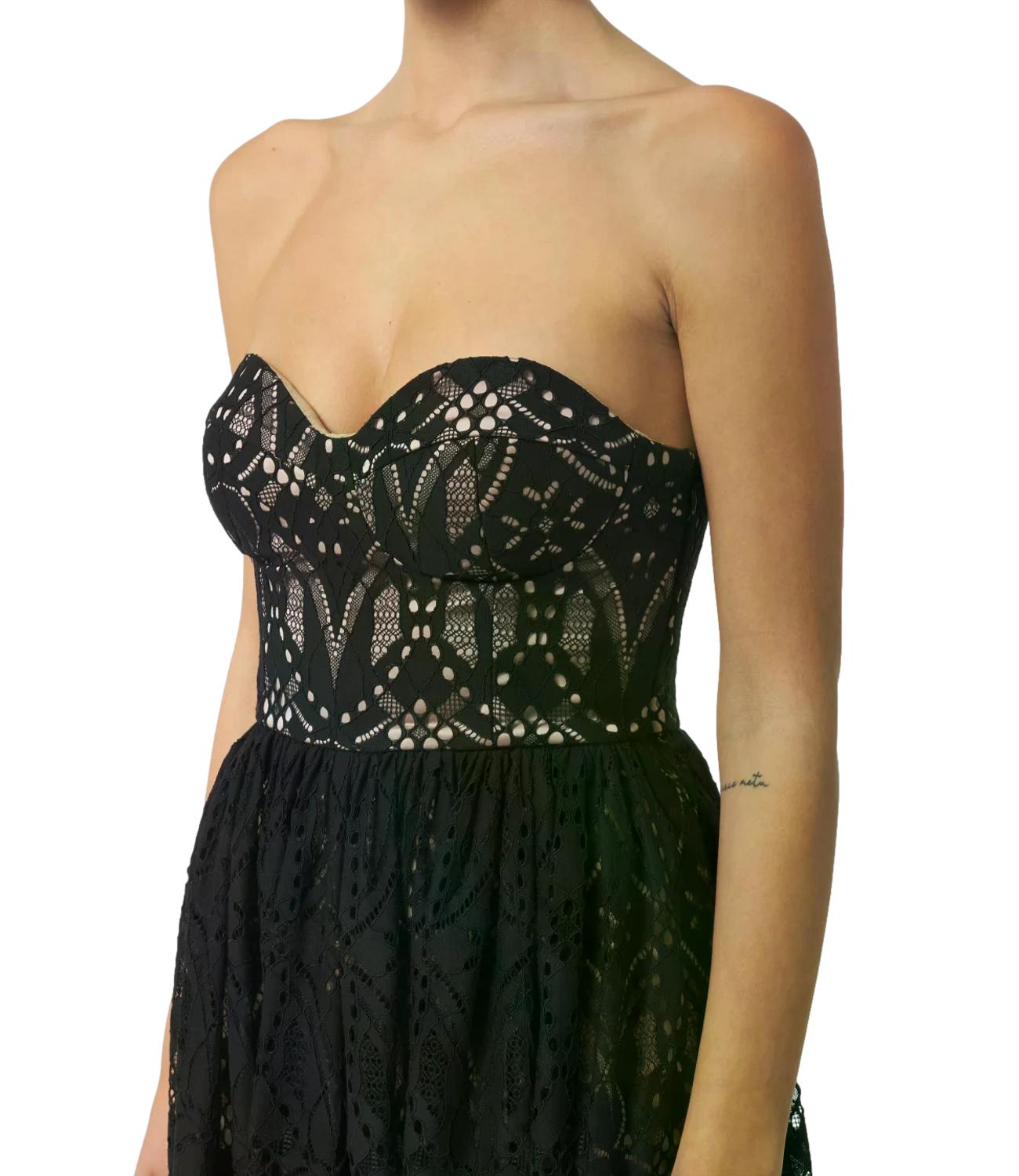 Silence Limited Abito Bloom Lace Black Donna