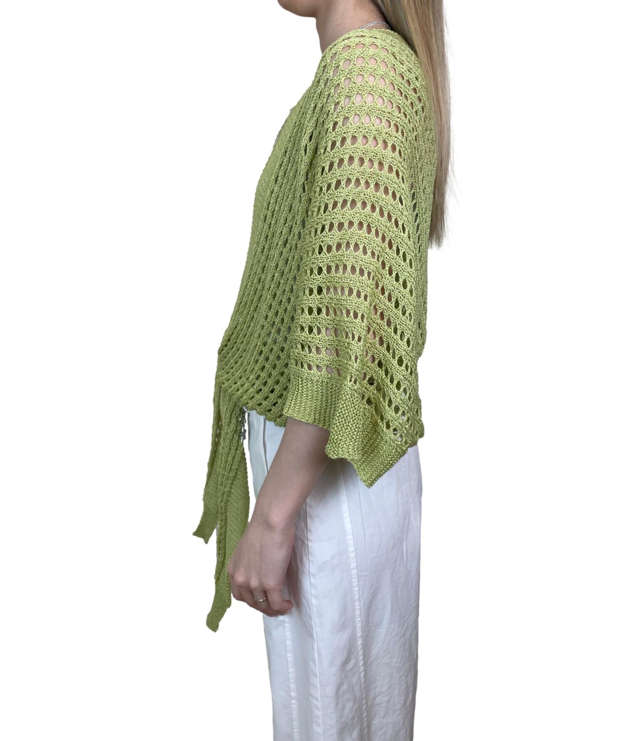 Studio It Cardigan Traforato Verde Donna