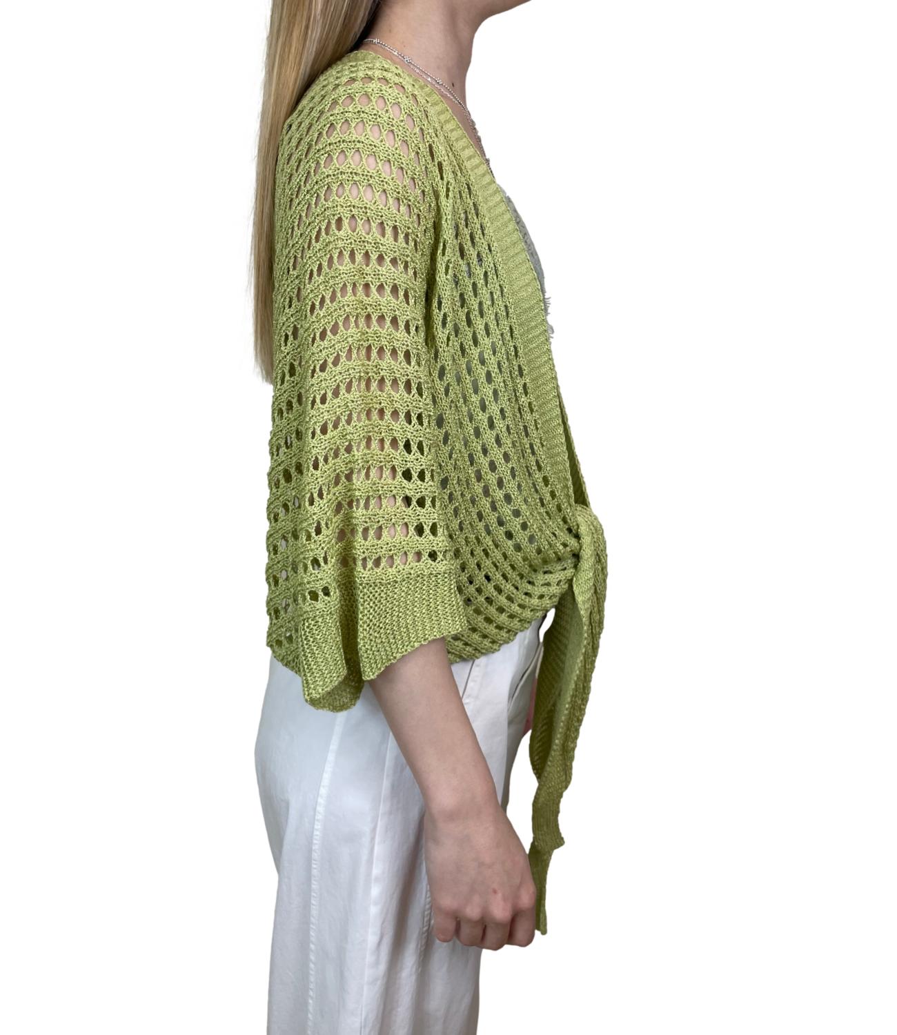 Studio It Cardigan Traforato Verde Donna