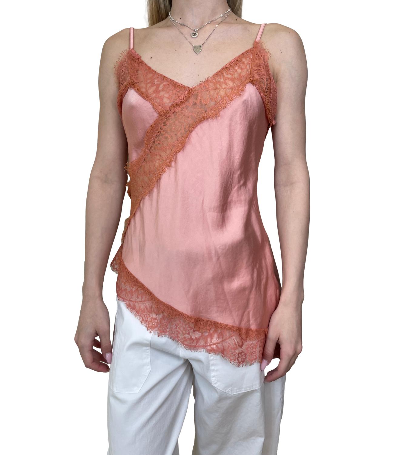 Studio It Canotta Pizzo Rosa Donna