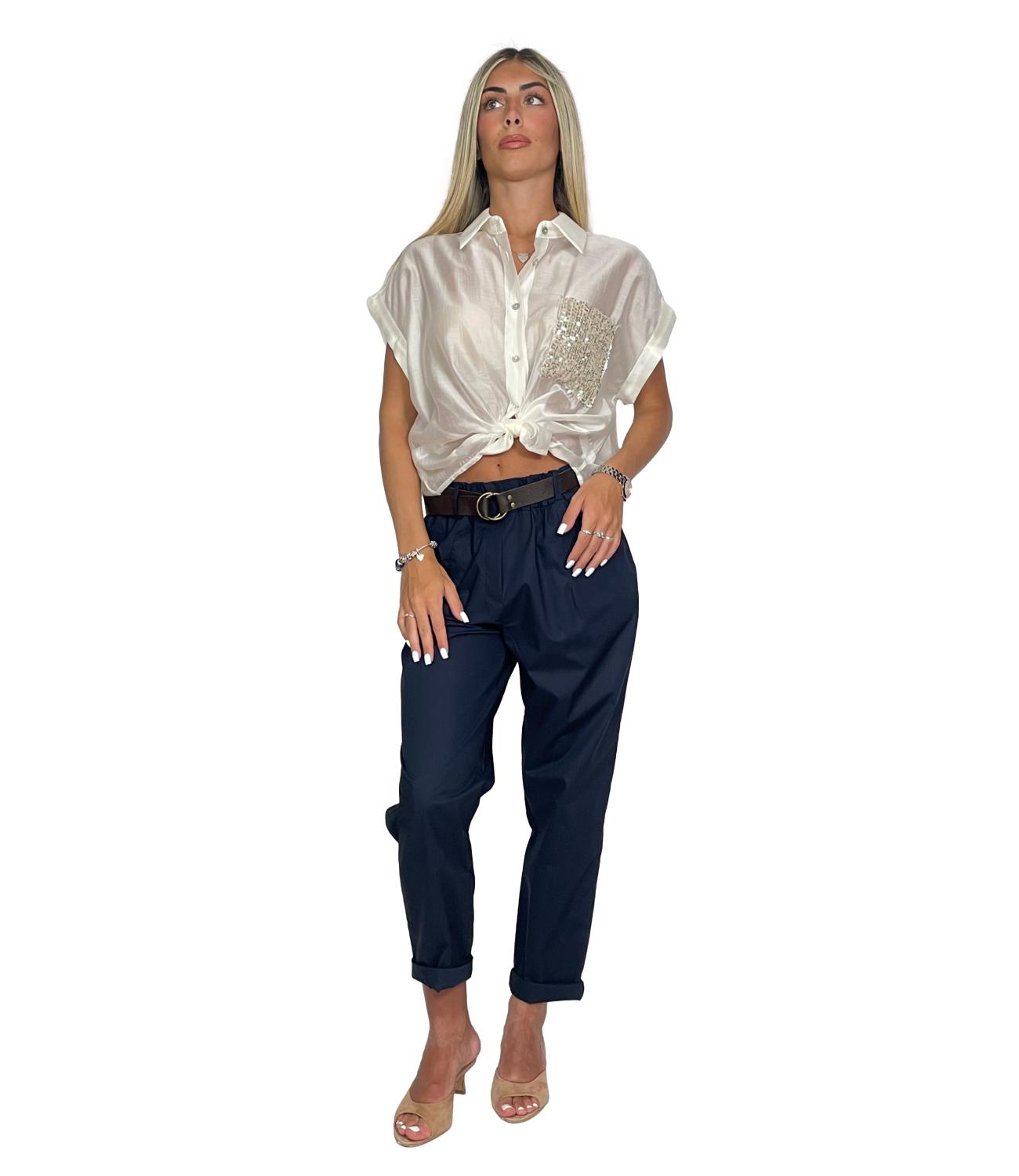 Susy Mix Pantalone da Donna - Blu - 1222426