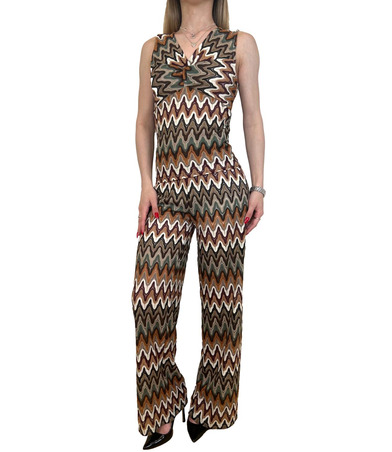 Susy Mix Top Fantasia Verde Militare Donna