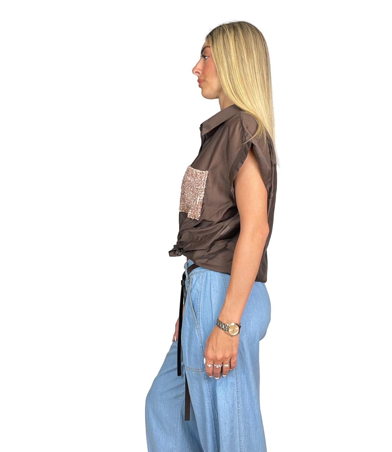 Susy Mix Camicia da Donna - Moro - 26321