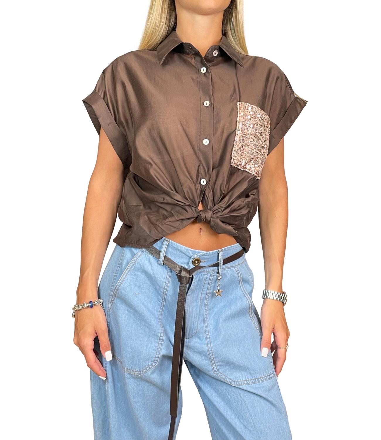 Susy Mix Camicia da Donna - Moro - 26321