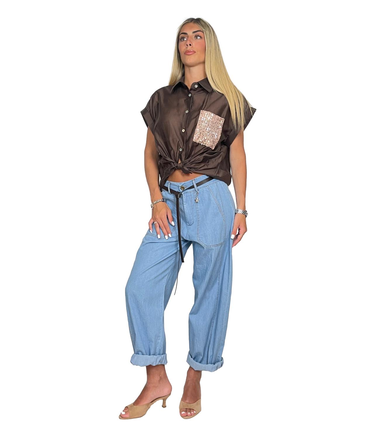 Susy Mix Camicia da Donna - Moro - 26321