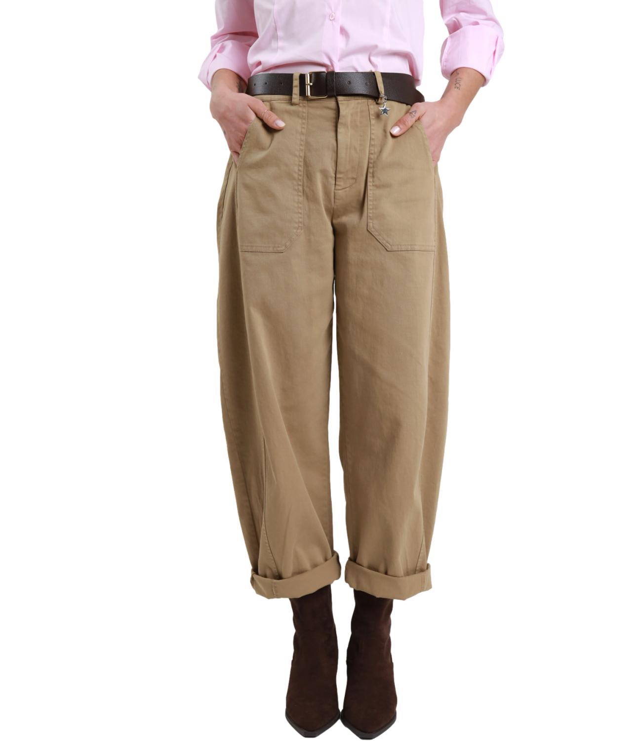 Susy Mix Pantalone Ovetto Cammello Donna